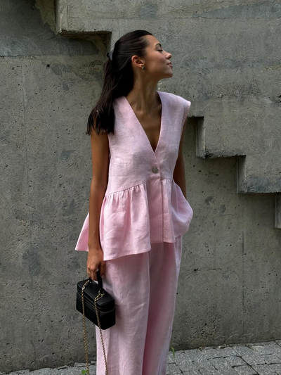 Cotton Linen Two Piece Set
