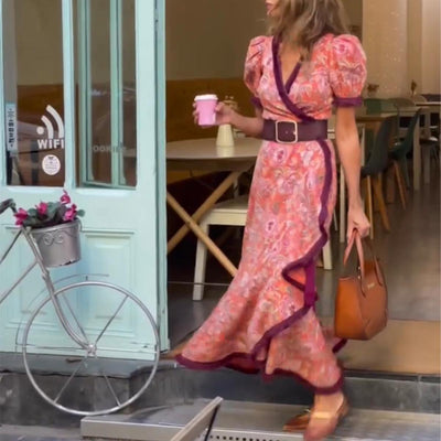 Tosia – Elegant long dress with puffy sleeves