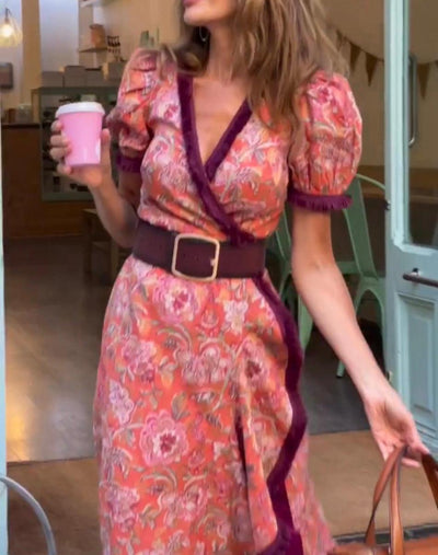 Tosia – Elegant long dress with puffy sleeves