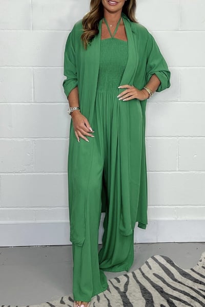 Women's Strappy Backless Wide Leg Pants 2 Piece Set