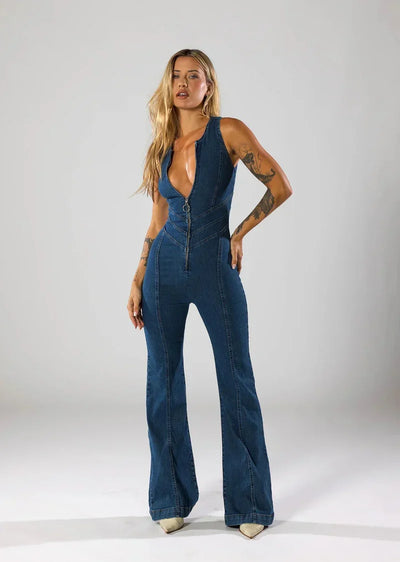 Noa | Heart Denim Jumpsuit