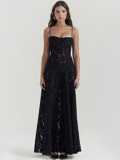 Seraphina | Backless Spaghetti Strap Maxi Dress