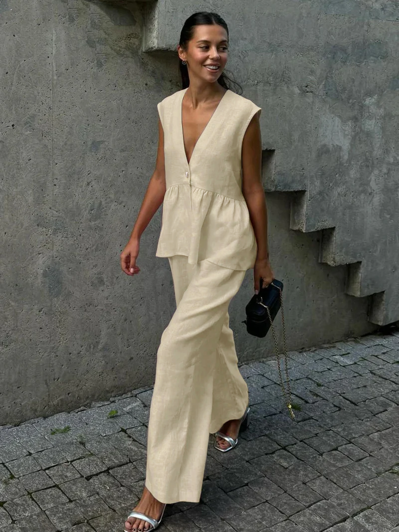 Cotton Linen Two Piece Set