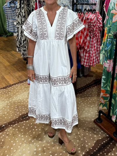 Embroidered Chic Comfy Dress
