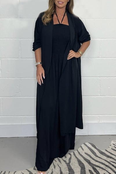 Women's Strappy Backless Wide Leg Pants 2 Piece Set