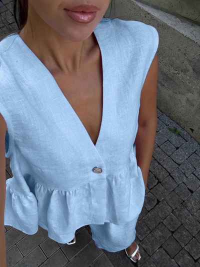 Cotton Linen Two Piece Set