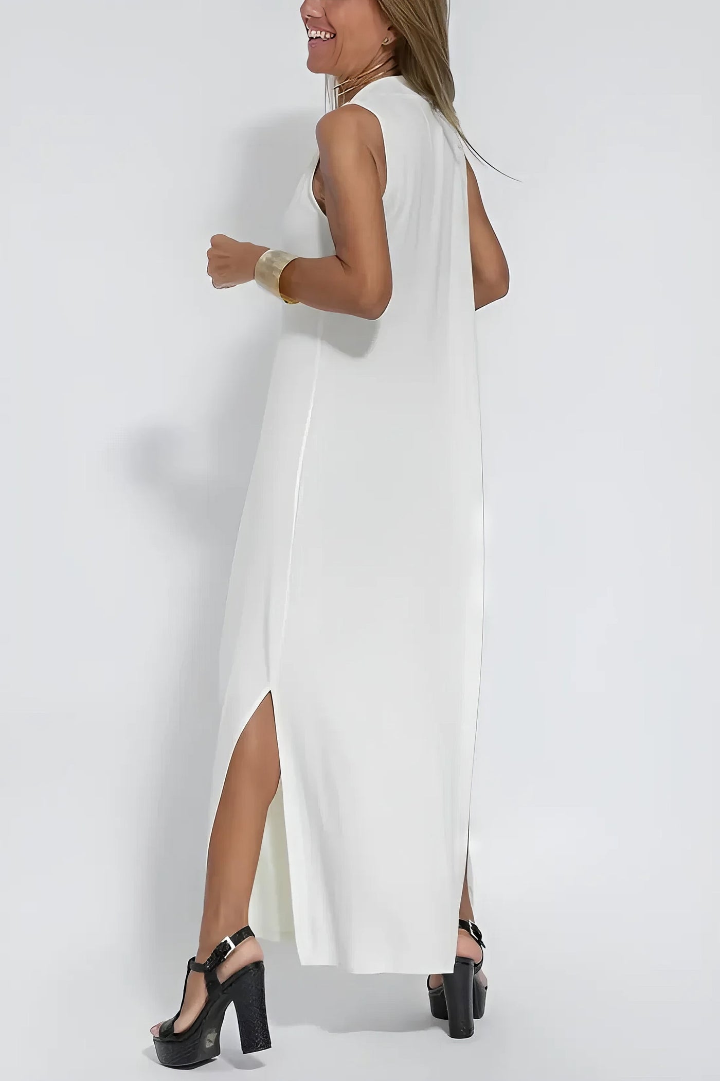 Elegant long dress + matching cardigan FREE