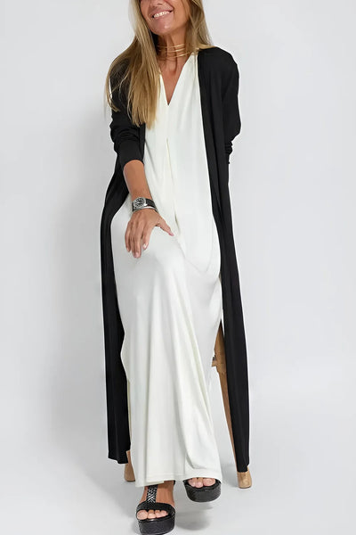 Elegant long dress + matching cardigan FREE