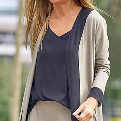 Women's 3-piece set: cardigan, top, and wide-legged pants